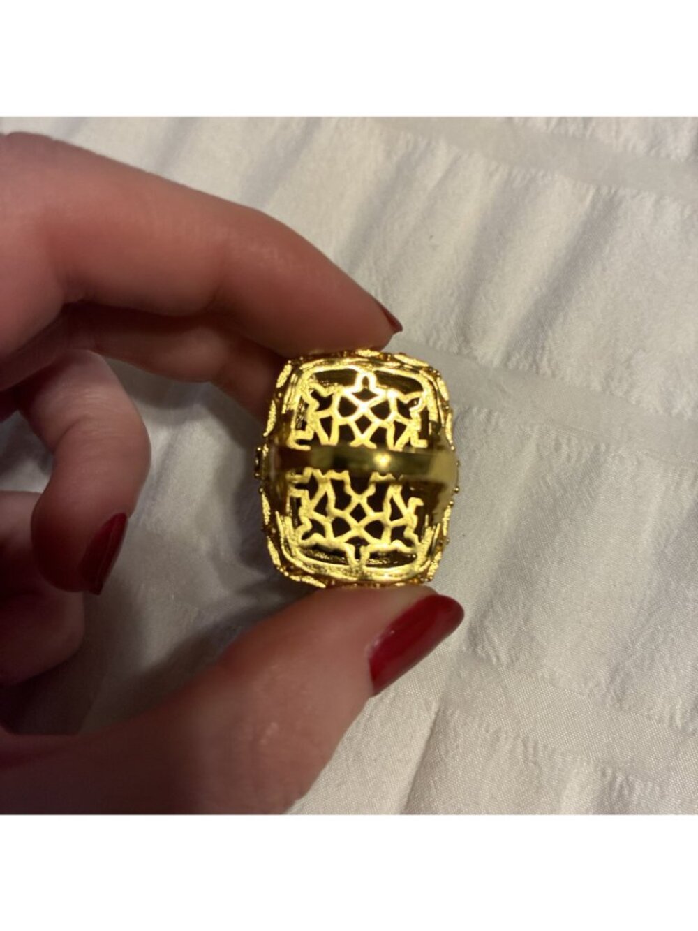 Chunky Large Purple Crystal Gold Metal Ring Adjustable Fashion Royal Jewelry - Picture 9 of 9
